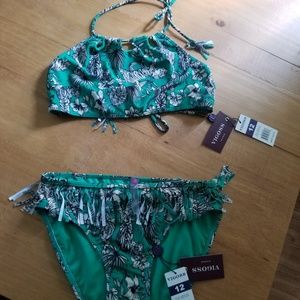 VIGOSS Girls Tiger fringe bikini